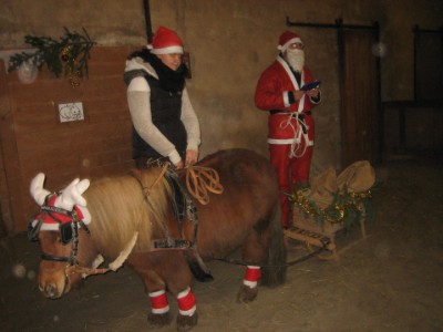 Nikolaus mit seinem Rentier und seiner bezaubernden Helferin Nikolaus mit seinem Rentier und seiner bezaubernden Helferin